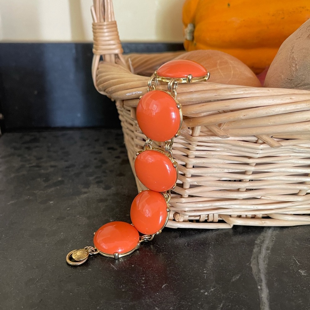 J. Crew orange and gold bracelet